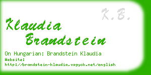 klaudia brandstein business card
